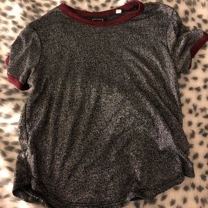 Grey & Maroon Crop top